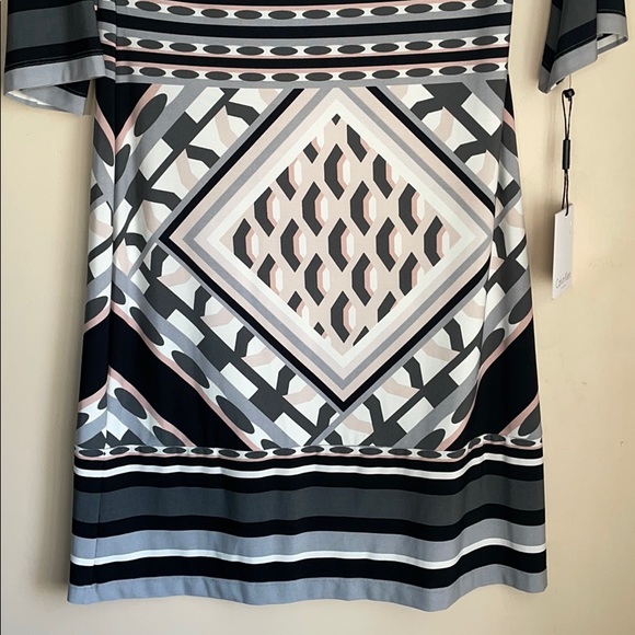 Calvin Klein NEW Black Pink White Sheath Dress 2 - Picture 4 of 8